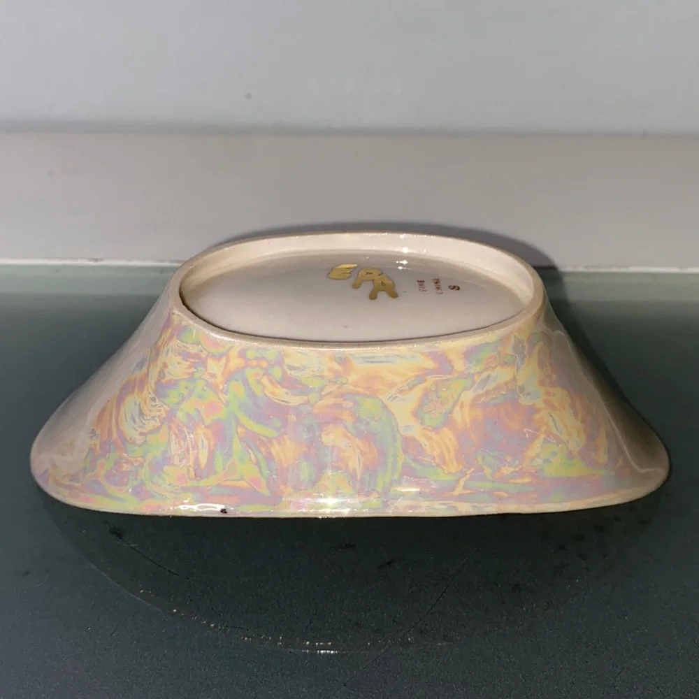 Vintage Bavaria Fine China, Iridescent Lusterware, Platter & Bowl Set 1920’s